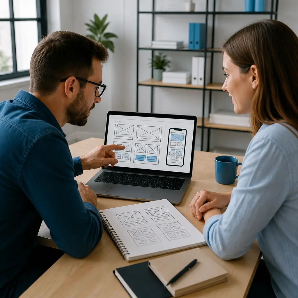 Planning an affordable website development project on a laptop