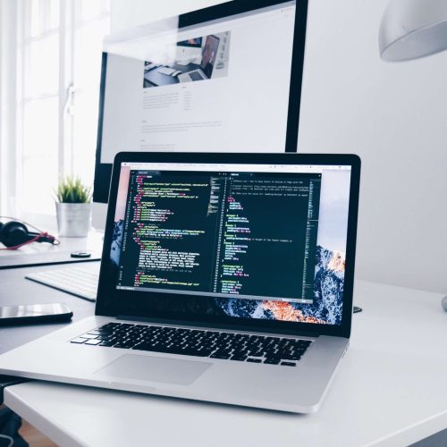 laptop on table